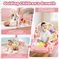 thumbnail image 6 of WonderStone Baby Gym Playmat for Infant,Tummy Time Water Mat with 5 Infant Sensory Baby Toys & Musical Piano Activity for 0-36 Months Boys Girls，Pink, 6 of 9