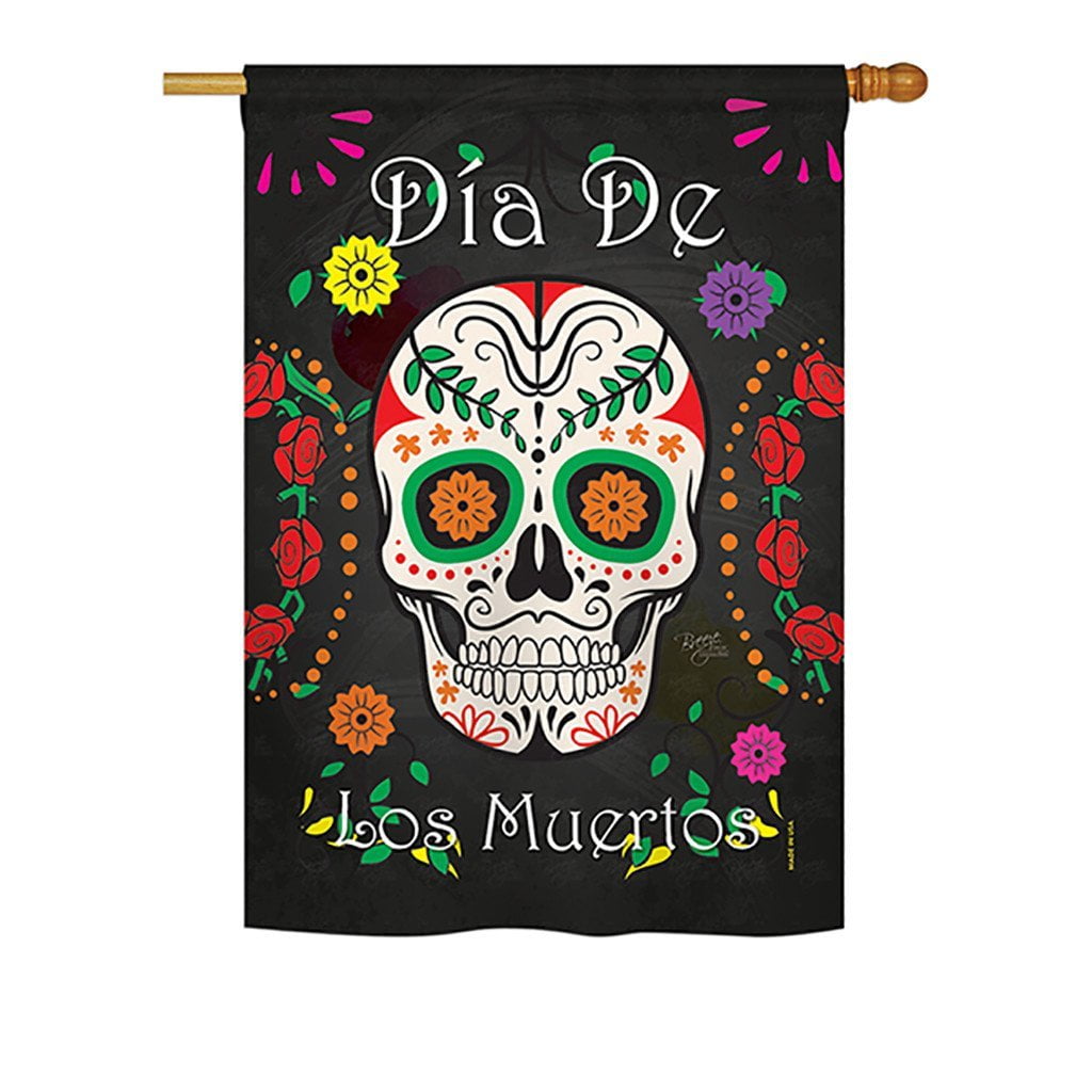 Mexican Day of the Dead Flag Dia de los Muertos 3x5ft Poly Halloween Flag 