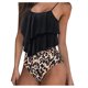 thumbnail image 1 of Gibobby Conjunto de Bañador Sexy de tirantes con volantes para mujer(Negro,XL), 1 of 4