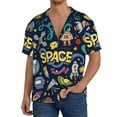 thumbnail image 3 of Daiia Colorful Space Men's Linen Shirts Short Sleeve Casual Shirts Button Down Shirt for Men Beach Summer Wedding Shirt-3X-Large, 3 of 7