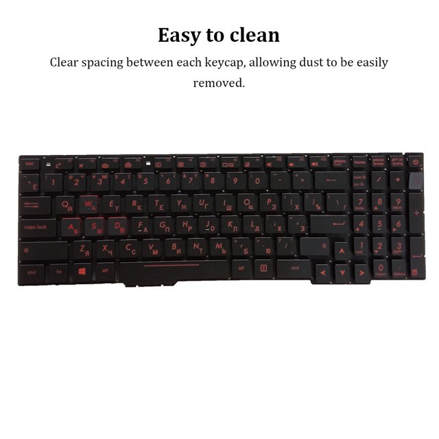 ABS Laptop Replacement Keyboard Upgrading Detachable High Transparencies Detachable Red Letter Stylish Fashionable Keypad Accessories Backlight