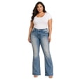 thumbnail image 5 of Jack David /Rock & Stone Women's Plus Size Stretch Premium Blue Black Denim Jeans Slim Bootcut Pants, 5 of 6
