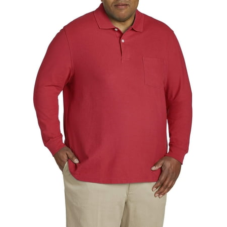 - Men's Long Sleeve Pocket Pique Polo