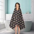 thumbnail image 6 of Dark Blue Bigfoot Pattern Hooded Bath Towel，50"x30" for Ages 3 To 12 Kids, Quick Dry Lightweight Soft Microfiber Hood Beach Towel Cover Up for Kids, 6 of 7