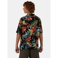 thumbnail image 3 of No Boundaries Printed Rayon Button Up Resort Shirt with Short Sleeves, Men's & Big Men's, 3 of 5
