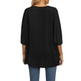 thumbnail image 3 of SAYOO Dolman manga cuello en V mujer #39;st - camisa gasa suelta Split verano Street Top SAYOO moda, 3 of 6