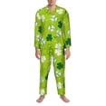 thumbnail image 3 of Salouo St Patrick's Day7 Print Button-Front Long Sleeve Pajama Set for Men, Soft 2Pjs Men's Long Sleeve Sleepwear-XX-Large, 3 of 7
