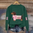 thumbnail image 4 of Jindong Women's Dog Ribbon Breast Cancer Awareness Print Sweatshirt, 4 of 5
