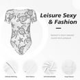 thumbnail image 6 of Uemuo Sea Turtle Pattern Women's One Piece Short Sleeve Swimsuit Rash Guard Surfing Modest Quick-drying Swimsuit Beach Essentials-Medium, 6 of 9