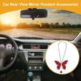 thumbnail image 2 of 1 Pcs Artificial Crystal Butterfly Car Rear View Mirror Pendant Accessories Car Hanging Ornament Red, 2 of 6