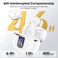 thumbnail image 6 of Wireless Earbuds Bluetooth Noise Cancelling Ear Buds for iPhone Android Sports Workout, 46H Playtime, Microphone Deep Bass Stereo, LED Display, Waterproof in Ear Earphone, White, 6 of 9