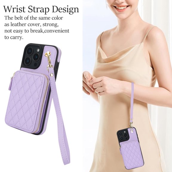 Fashion crossbody lanyard zipper wallet leather phone case for iPhone 16E 16 Pro Max 16Plus, Samsung S25 Ultra 25 Plus S25Edge A16 5G  wrist strap cards Solt cover