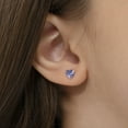 thumbnail image 3 of 14k Yellow Gold Girls Simulated Alexandrite Birthstone Heart Screw Back Earrings, 3 of 6