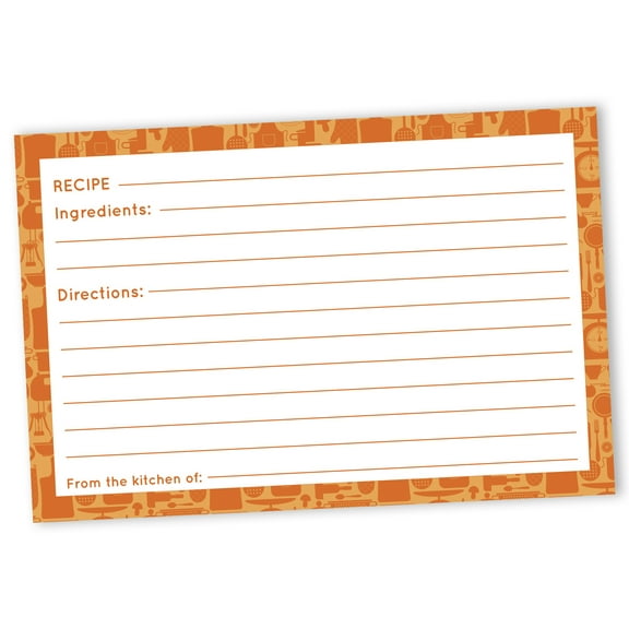 Inkdotpot Recipe Card 6x4 inch Single-Sided Recipe Design Cards White Border Cards Wedding-Bridal Shower-Baby Shower- Pack of 50