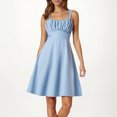 thumbnail image 2 of Vestido de verano con tirantes finos y corte en A para mujer: diseño elegante y ajustado, tejido elástico, adecuado para fiestas y ocasiones informales., 2 of 4