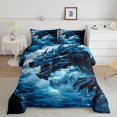 thumbnail image 2 of 3D Western Dragon Comforter Set Full Size,Mysterious Western Dragon Duvet Set Room Decor,Wildlife Animals Brushed Microfiber Soft Bedding Comforter, 2 of 6