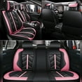 thumbnail image 2 of OTOEZ Universal Car Seat Cover Pink PU Leather 5 Seats, Front Rear Seat Protector Full Set, Waterproof Cushion Fit Most Honda Toyota Chevy Ford Nissan Vehicle Truck SUV, 2 of 9