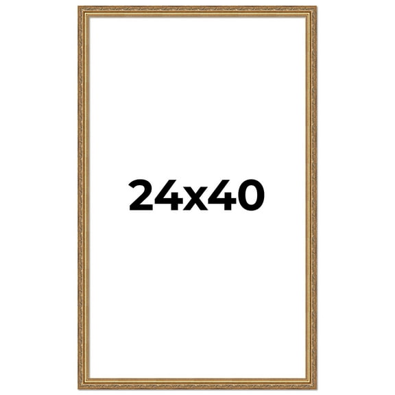 24x40 Frame Gold Solid Wood Picture Frame Width 1.25 Inches | Interior Frame Depth 0.375 Inches |