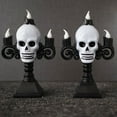 thumbnail image 2 of Candelabro de Halloween de 3 velas, soporte para candelabro de Halloween con soporte de luz, candelabro de calavera de esqueleto LED, candelabros de esqueleto de Halloween para fiesta de Halloween (, 2 of 5