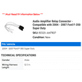 thumbnail image 2 of Audio Amplifier Relay Connector - Compatible with 2004 - 2007 Ford F-350 Super Duty 2005 2006, 2 of 2