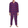 thumbnail image 3 of Naloa Cute Crabs Men’s Pajamas Set - Long Sleeve Button Down Sleep Shirt and Pajama Bottoms Sleepwear Set-Large, 3 of 7