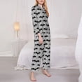 thumbnail image 3 of Fotbe Bat Pattern Long Sleeve Pajama Set for Women,Sleepwear Set,2-piece Loungewear Set,Soft PJs Comfy Nightwear with Pockets -Large, 3 of 7