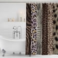 thumbnail image 2 of Animals Printed Striped Shower Curtain Set - 48" x 72" Washable Bathtub Curtain with 12 Hooks, Country Leopard Zebra Textured Waterproof Fabric Stall Shower Curtains for Bathroom/Bathtub Décor, 2 of 6