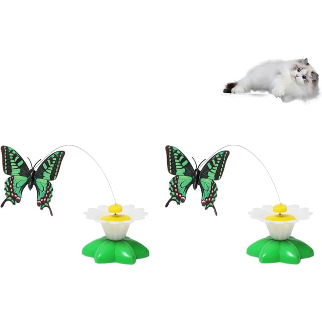Accustomedi Juguete eléctrico para gatos con forma de pájaro, juguete eléctrico para gatos, juguete para gatos con colibrí, juguete eléctrico giratorio de 360 grados, juguete interactivo para gatitos