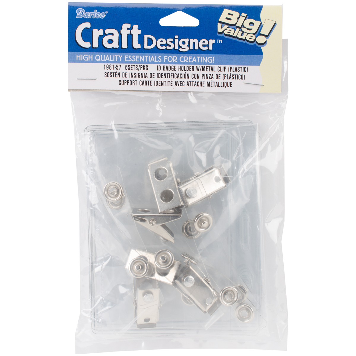 ID Badge Holder W/Clip 6/Pkg