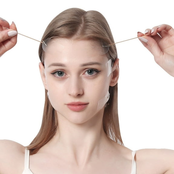 Invisible Face Lift Tape, Transparent Face Lifting Strips, Ultra-Thin Breathable Skin-Friendly Face Tape for Sagging Skin Nasolabial Folds Fine Lines, Long-Lasting Fit with Adjustable Elastic Cords