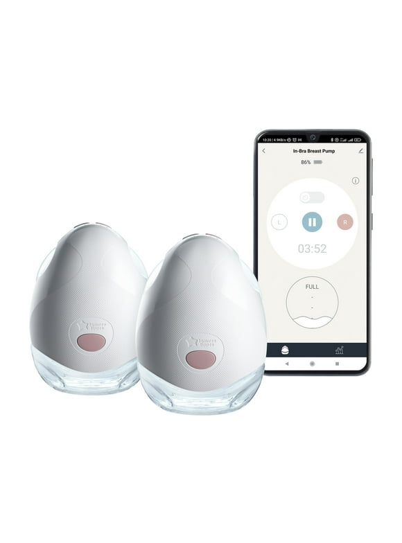 Tommee Tippee Double Electric Wearable Breast Pump, Hands-Free, In-Bra Breastfeeding Pump, Portable, Quiet