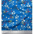 thumbnail image 1 of Soimoi Poly Georgette Fabric Leaves,Floral & Berries Fruits Print Sewing Fabric Yard 42 Inch Wide, 1 of 1