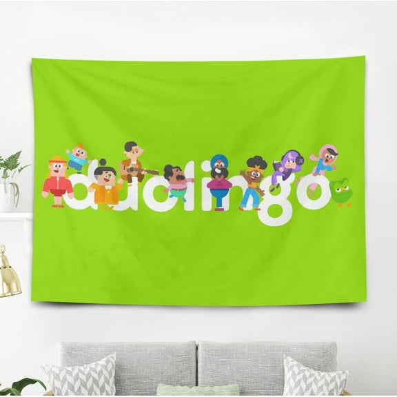 Tapestry for Duolingo Bedroom Dorm wall hanging Poster Backgrounds Wall Art Decorations Kids Girls Teens Gifts Funny 40×60 inch
