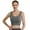 Grey, variant on Womens V-Neck Longline Sports Bra - Wireless U-Shaped Open Back Yoga Low Impact Padded Crop Top Orange XXL