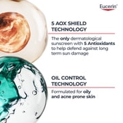 Eucerin Sun Clear Skin Face Sunscreen Lotion SPF 50 with Oil-Absorbing Minerals, 2.5 fl oz