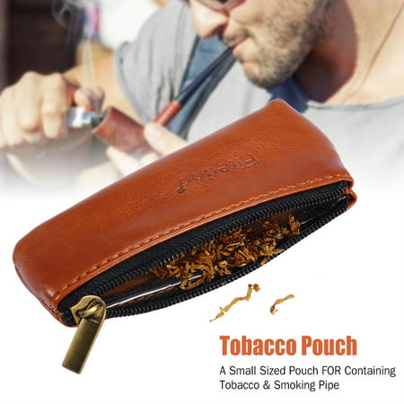 Mavis Laven Tobacco Pouch, Portable Zippered PU Leather Pouch Bag Case Holder for Preserving Tobacco & Smoking Pipe,Tobacco