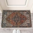 thumbnail image 2 of Boho Brown Patterned Carpet Welcome Door Mat Decorative Doormat Farmhouse Low-Profile Floor Rug Switch Mat for Home Indoor Outdoor Decorations 17 X 30 Inch, 2 of 6