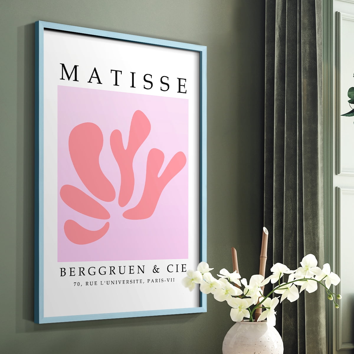 Matisse CXXXIV Framed Print in Blue Solid Wood 8 x 10 Framed Print