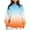 Orange, variant on Erwazi Crewneck Sweatshirt Womens Gradient Colorblock Long Sleeve Oversized Pullover Fall Tops Side Slit Trendy Sweatshirts