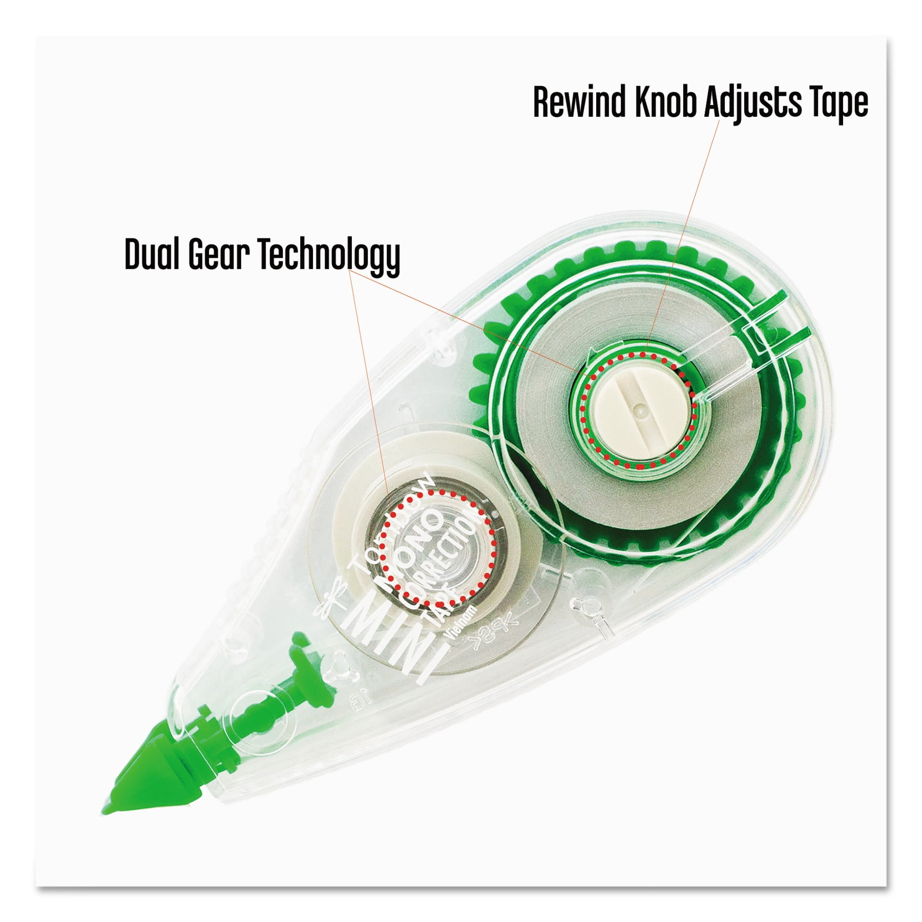 Tombow MONO Mini Correction Tape, 1/6" x 315", Non-Refillable, 10/Pack