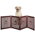 thumbnail image 2 of Trimate: 4 Panel Dog Gate - Mahogany - Foldable Wooden Freestanding Pet Gate, 80"L x 23.6"H, For Doorways, Halls & Stairs, 360 Degree Rotated Hinges, 2 of 7