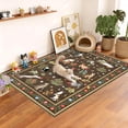 thumbnail image 3 of Garvee 4'x6' Floral Area Rug Animal Cat Carpet, Washable Boho Rugs Non Slip Low Pile Soft Indoor Floor Mat for Living Room Bedroom Dining Room, Brown, 3 of 9