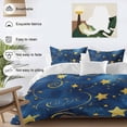 thumbnail image 3 of Blue Starry Sky Bedding Duvet Cover Set Twin Size 4 Pieces Star Galaxy Fantasy Romantic Bedding Set with Zipper Closure, 1 Comforter Cover 68x86 Inches 1 Flat Sheet & 2 Pillow Cases, 3 of 7