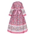 thumbnail image 2 of Jizyo Robe Maxi Abayas Musulmanes pour Filles une Pièce Manches Longues Robe de Prière Islamique Robe Kaftan Arabe Rose 120/5Y, 2 of 7