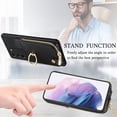 thumbnail image 3 of Nalacover Case for Samsung Galaxy S21+ Wallet Case with Card Holder & Zipper Pocket, 360° Rotation Ring Kickstand Premium PU Leather Cover, Shockproof Magnetic Button Flip Stand Phone Case,Black, 3 of 9