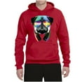 thumbnail image 2 of Wild Bobby, Colorful Pug DJ, Pop Culture, Unisex Graphic Hoodie Sweatshirt, Red, Small, 2 of 4