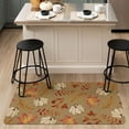 thumbnail image 5 of Fall Kitchen Rugs Set of 2,Pumpkin and Maple Leaf Autumn Thanksgiving Farmhouse Floor Mats and Rugs Non Skid Washable for Kitchen Home Decor (Blue 17"x47"+17"x30"), 5 of 6