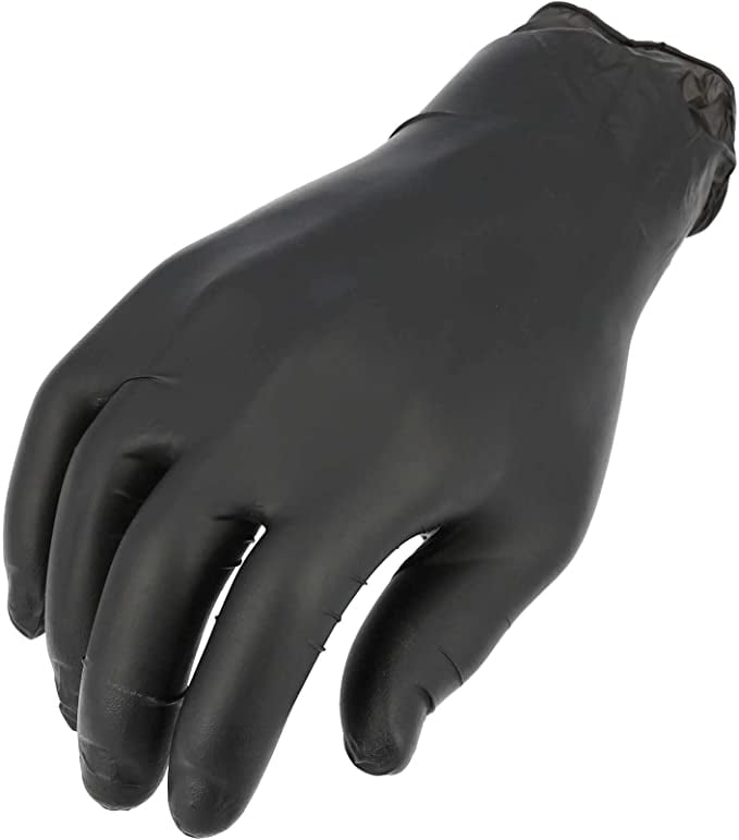 6 Mil with Scale Texture - Hongville Box of 100 Black Nitrile Gloves 