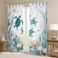 thumbnail image 2 of Feelyou Kawaii Sea Turtle Black Out Curtains, Dreamy Marine Animal Curtains Pack of 2 (42x63 Each), Seashell Starfish Coral Bedroom Curtains, Curtains and Drapes Room Decor, 2 of 6