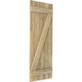 thumbnail image 3 of Ekena Millwork 17 1/2"W x 60"H Americraft Five Board (2 Batten) Exterior Real Wood Joined Board-n-Batten Shutters w/ Z-Bar (Per Pair), Unfinished, 3 of 10